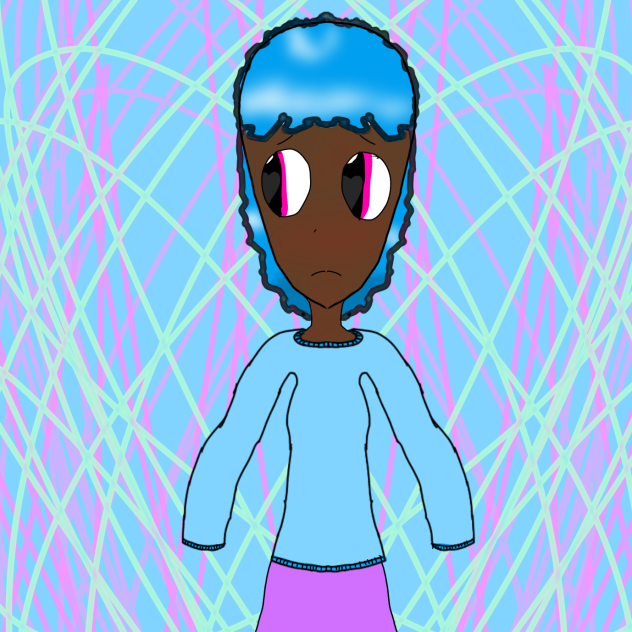 Scared girl colored!