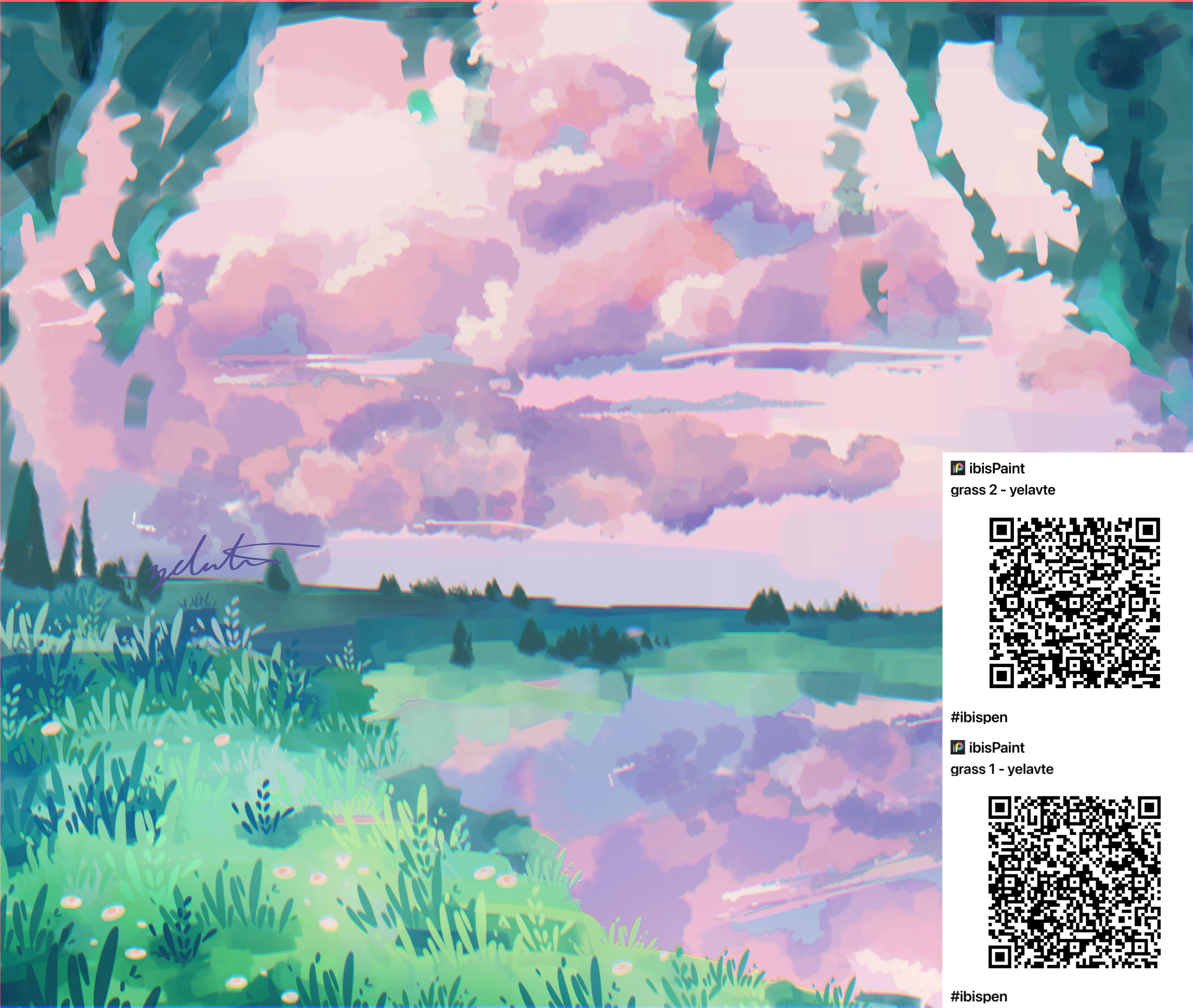 grass brush + landscape prac - ibisPaint