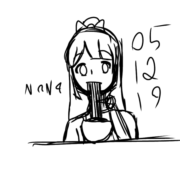 Nana slurping noodles