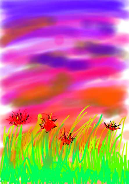 夕闇の曼珠沙華