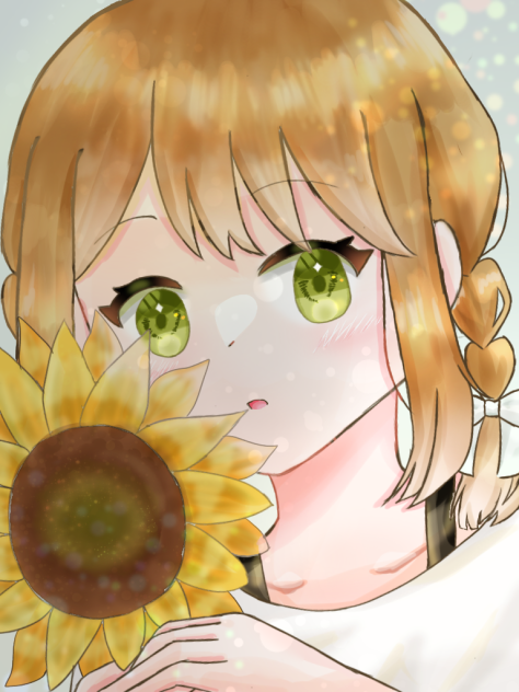 向日葵と少女