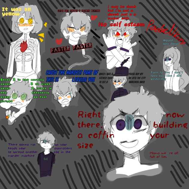 Songs I was listening to and drew