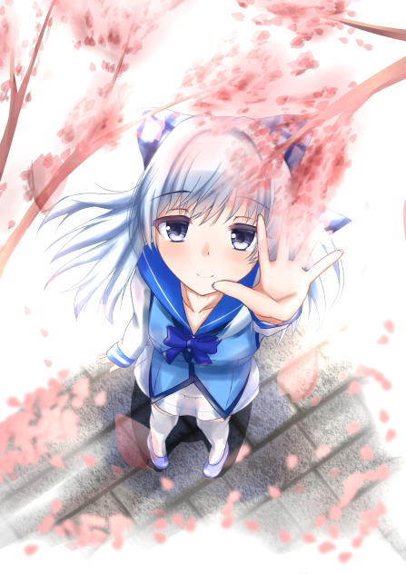 桜と少女