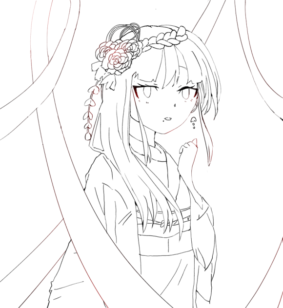 あっ。 線画