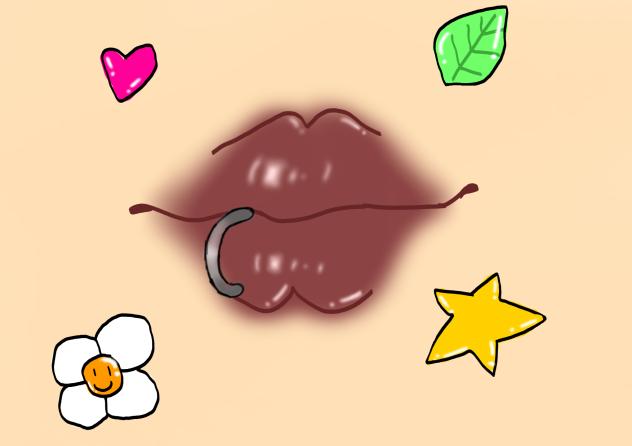 lips with stikers