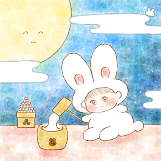お月見うさぎ。