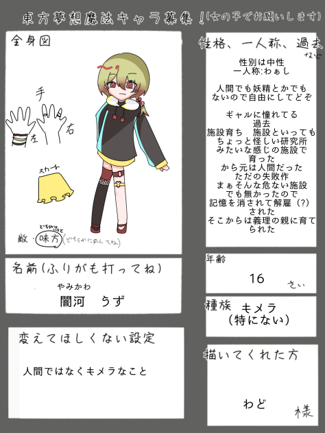 キャラ募集やりました
