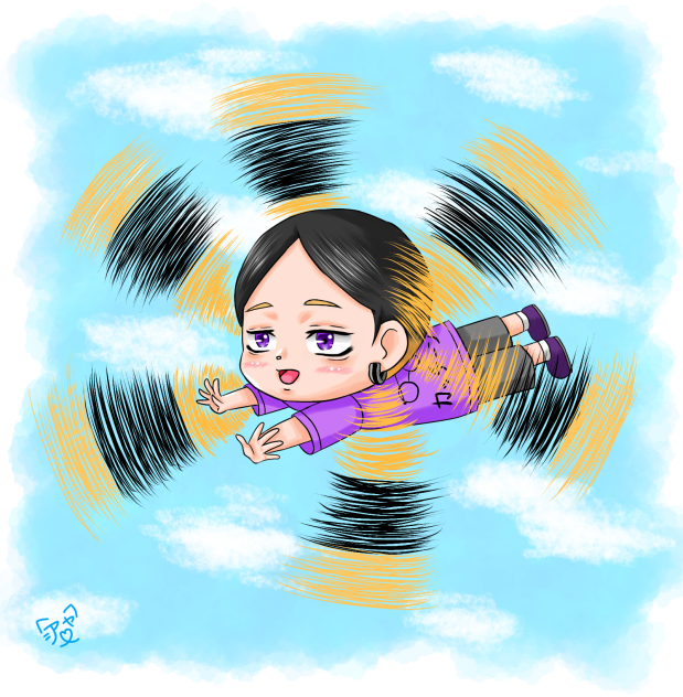 三つ編みで空を飛ぶ蘭ちゃん