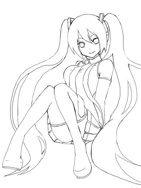 初音ミク 線画