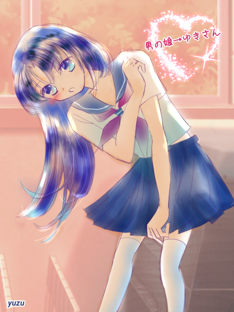 フォロワーさんをイメージしてセーラー服少女を描く３