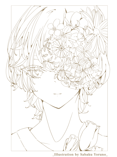 フリー線画「祈請」