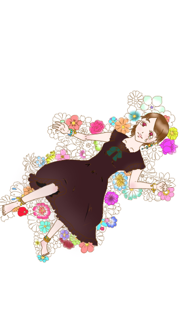 花の上で