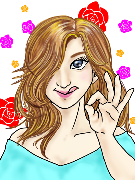 似顔絵練習中　ローラさんを描いてみた2