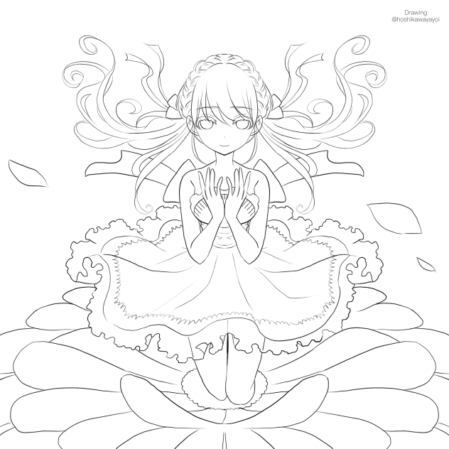 花は咲く(ぬりえ)