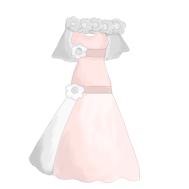 my first drawing of a wedding dress-