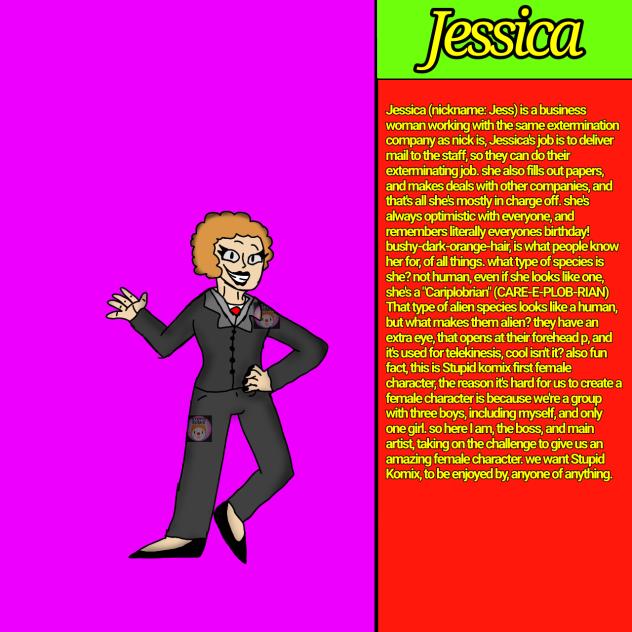 Jessica, our first female character.