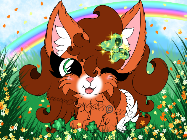 Bunny In A Field Of Flowers And Clovers