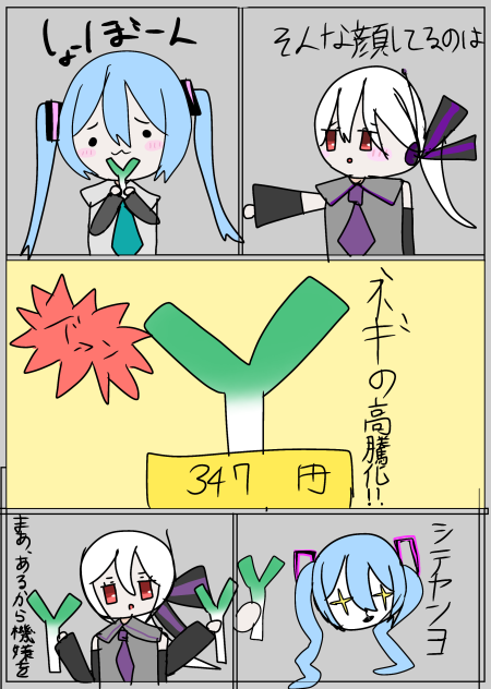 ネギの高騰化、ボカロにも