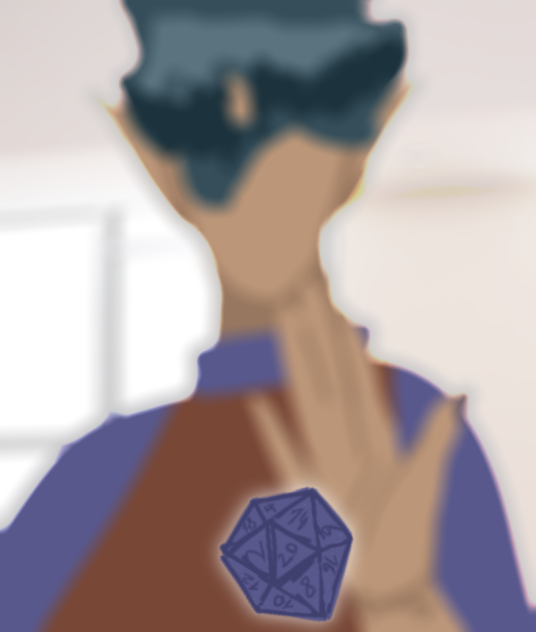 D&D player throwing a d20