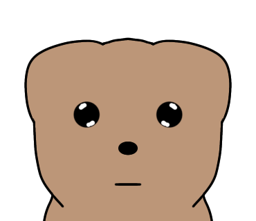 目にハイライトを入れて描いたくまです。