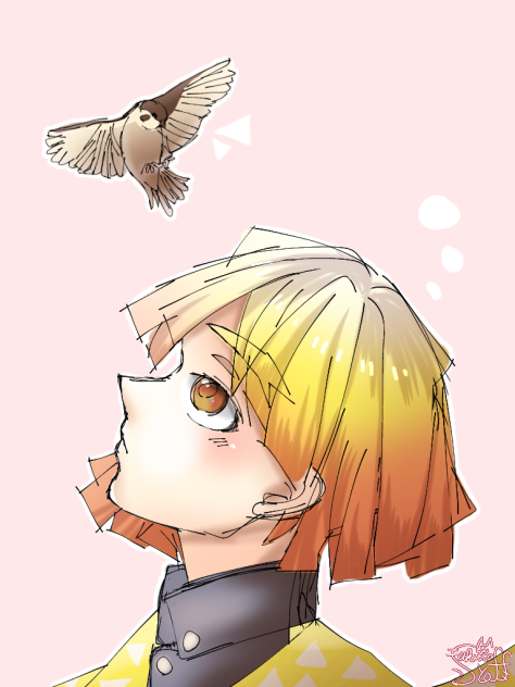 我妻善逸と鎹雀