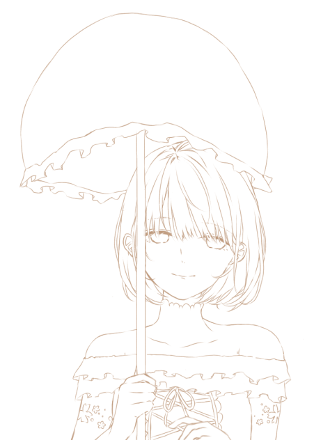 花傘　線画