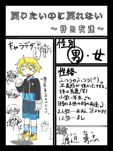 戻りたいのに戻れないのキャラ募集　参加させていただきました！