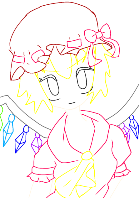 フランドールスカーレット(線画)