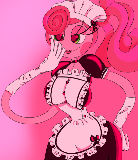 Mommy long legs in a maids dress