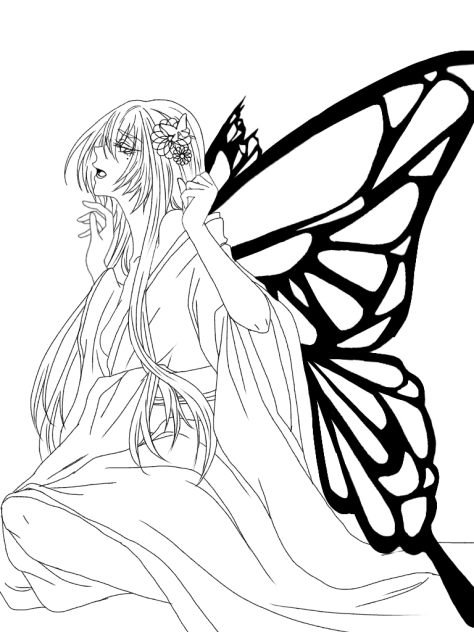 【線画】蝶【リメイク】