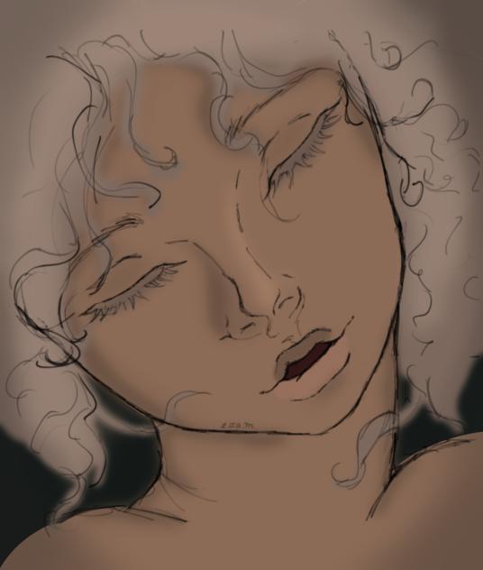 Ash Coloring Page (Sleeping Girl)