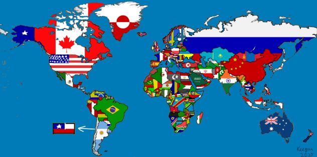 Updated flag on world map march 2025