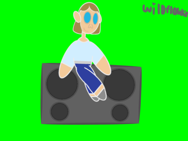 My character in fnf on the speakers!