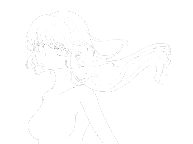 風　線画