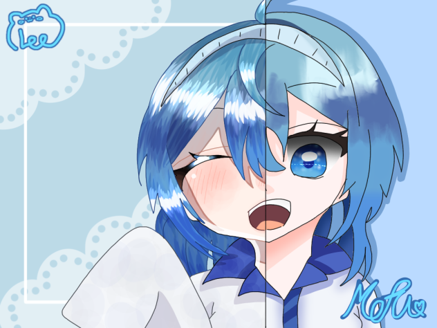 もふさんと合作！！🩵