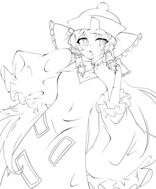 キョンシー霊夢　線画