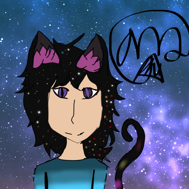 Space Male Neko drawing