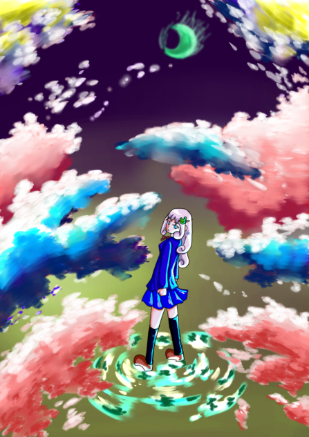 不気味なみどりの月