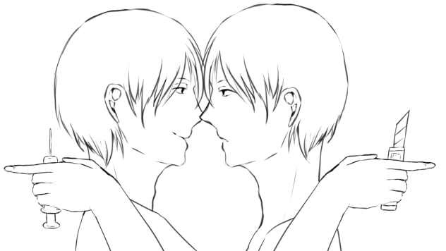 線画「塗ってもいいのよ」