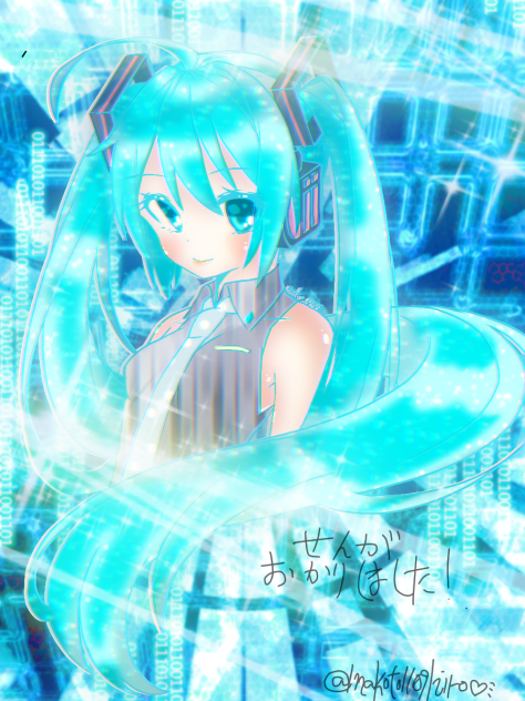 初音ミク 塗り絵お借りしてます