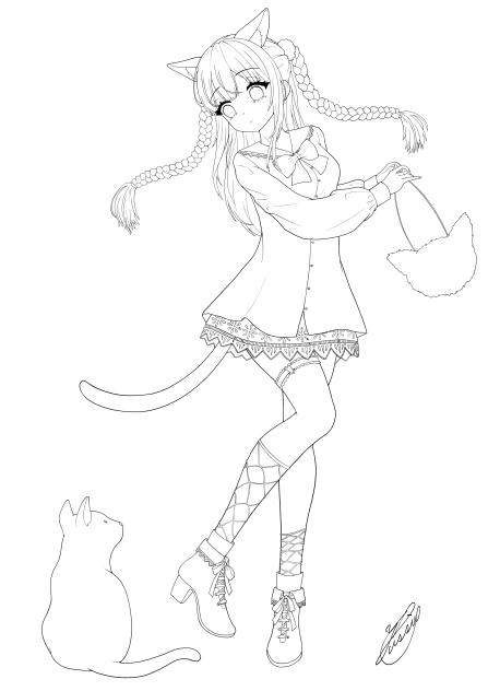 CATS GIRL（線画）