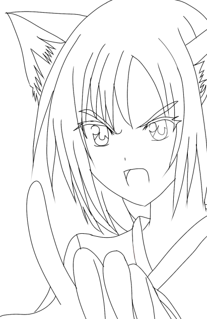 ケモミミの攻撃の線画