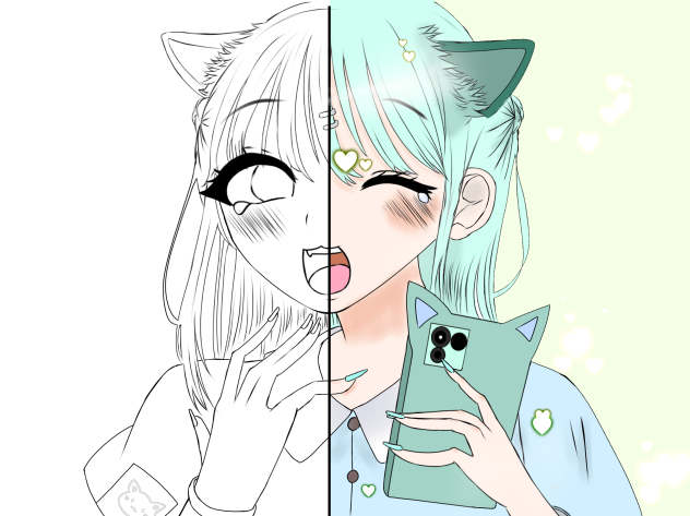 フリー線画お借りしました