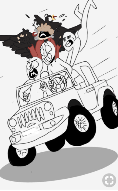 Car Theme 4 Rides Car Ride Collab (4P Collab) - ibisPaint