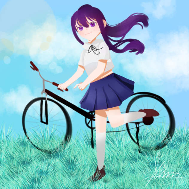 💜Aoi riding a bicycle🚲💜
