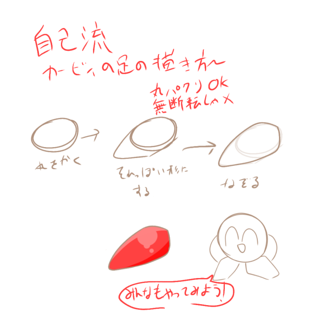 自己流カービィの足の描き方