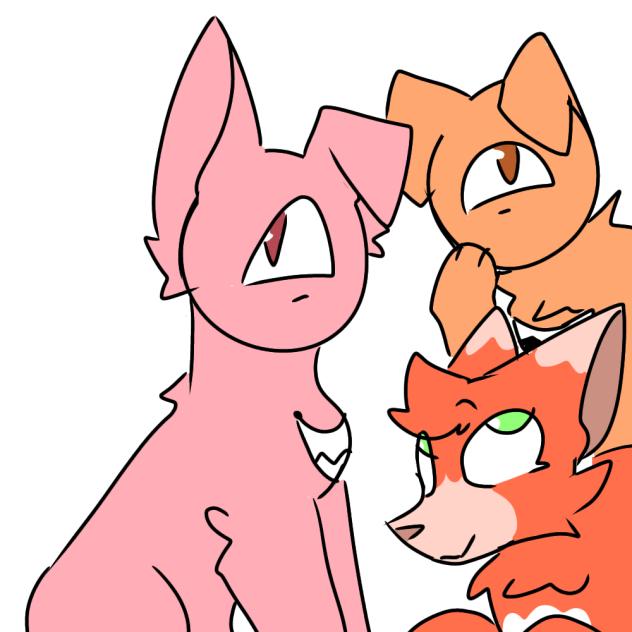 Tommy 🩷, Tiny 🧡, and Timber🦊 - ibisPaint