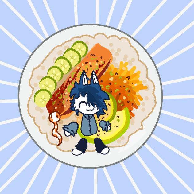 🌀onyx fox as a salmon and Rice!🌀