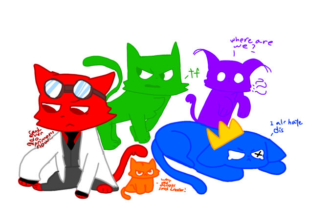 rainbow friends but they are cats