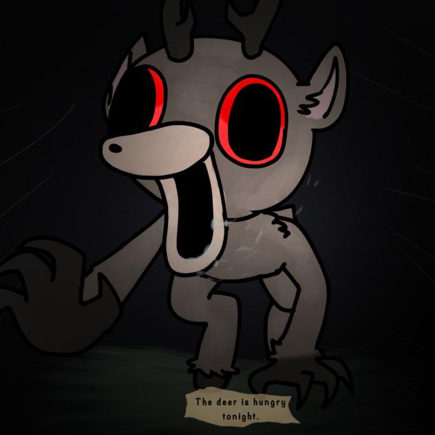 The deer is hungry